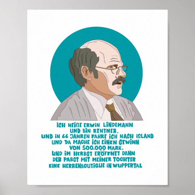 winner Erwin Lindemann - Loriot - Funny Poster (Front)