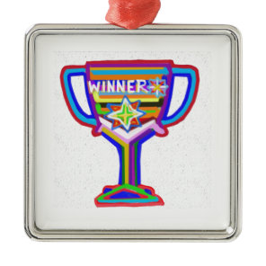 Winner Heart : Vintage Trophy 3 Metal Ornament