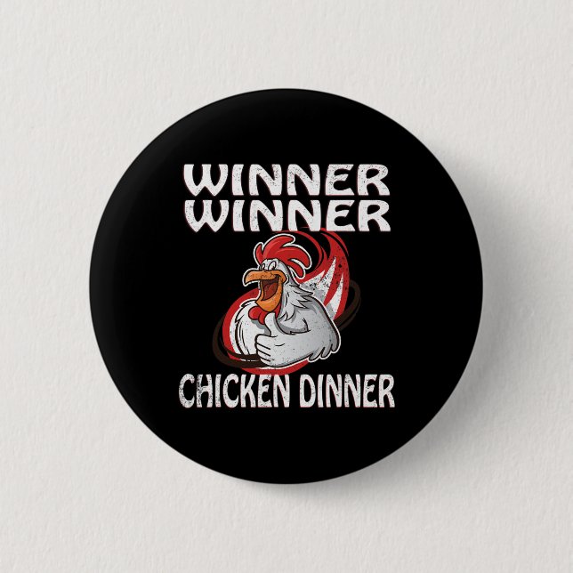 Winner Loser Video Game Chicken Dinner Game Player Button (Front)