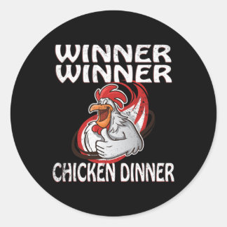 Winner Loser Video Game Chicken Dinner Game Player Classic Round Sticker