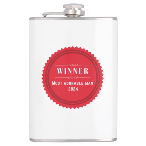 Winner Most Adorable Man _ Funny Hip Flask