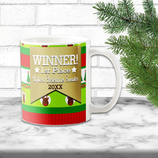 WINNER Prize Ugly Christmas Sweater Pattern Mug