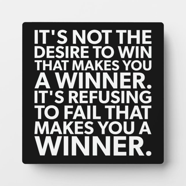 Winner - Refuse To Fail - Workout Motivational Plaque (Front)