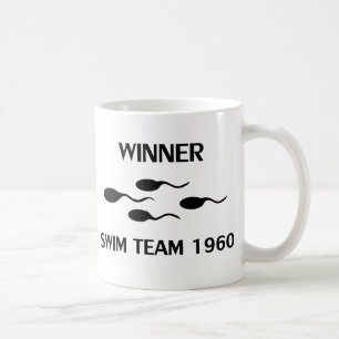 winner swim team 1960 icon coffee mug