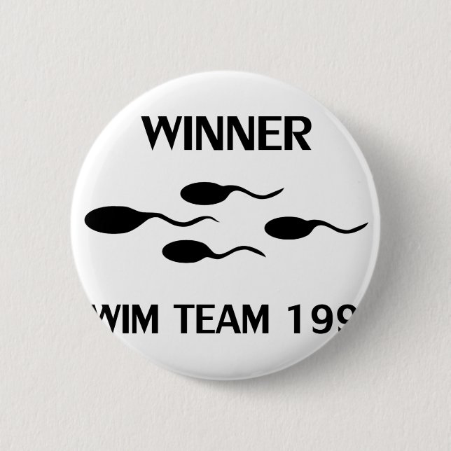 winner swim team 1998 icon pinback button (Front)