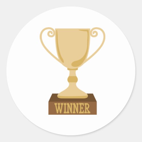 Winner Trophy Classic Round Sticker