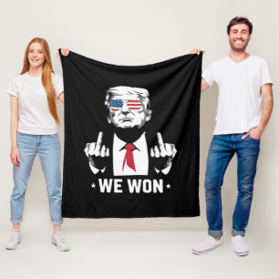 Winner Trump We Won Inauguration Day 47th  Fleece Blanket