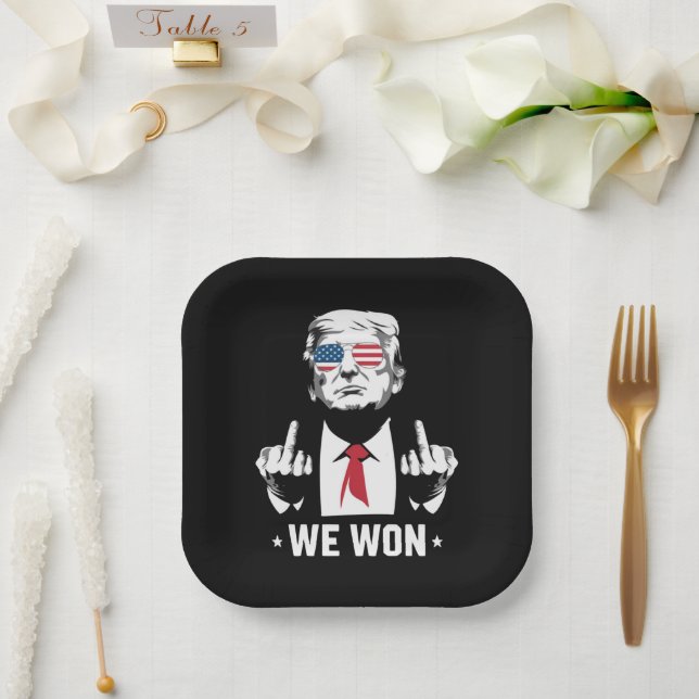 Winner Trump We Won Inauguration Day 47th  Paper Plates (Wedding)