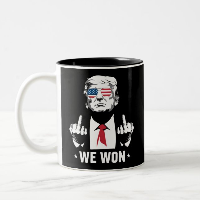 Winner Trump We Won Inauguration Day 47th  Two-Tone Coffee Mug (Left)