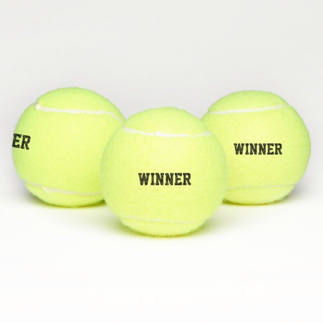 Winner Typography Motivational Champion Tennis Balls (Multi)