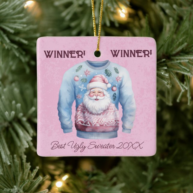 Winner! Winner! Best Ugly Sweater of 20xx Ceramic Ornament (Tree)