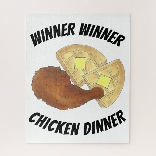 Winner Winner Chicken Dinner Fried Chicken Waffles Jigsaw Puzzle