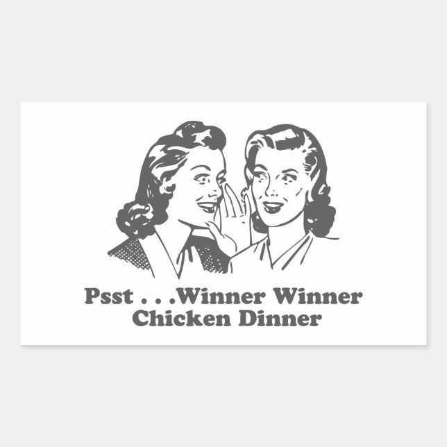 Winner Winner Chicken Dinner Funny Rectangular Sticker (Front)