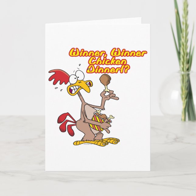 winner winner chicken dinner irony humor card (Front)