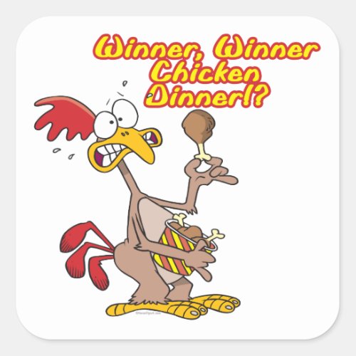 winner winner chicken dinner irony humor square sticker
