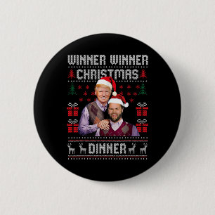 Winner Winner Christmas Dinner Santa Trump Vance U Button