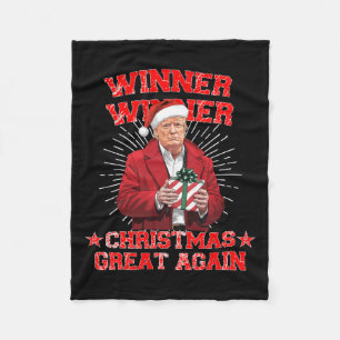 Winner Winner Christmas Great Again Trump Funny Hu Fleece Blanket