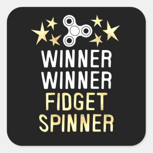 Winner Winner Fidget Spinner Square Sticker