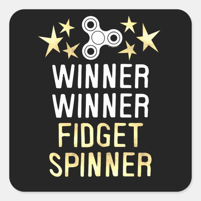 Winner Winner Fidget Spinner Square Sticker (Front)