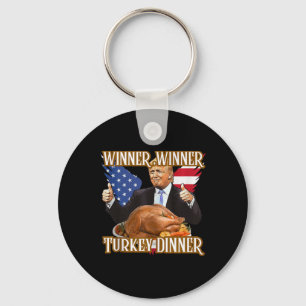 Winner Winner Turkey Dinner Funny Trump Thanksgivi Keychain
