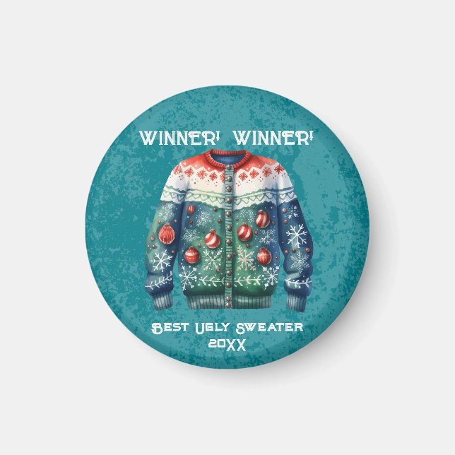 WINNER! WINNER! Ugly Sweater Contest Magnet (Front)