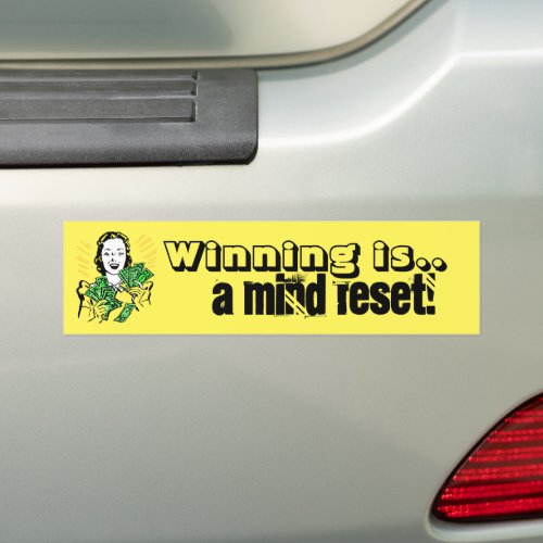 Winner Winning is a Mind Reset Mind_set Retro Fun Bumper Sticker