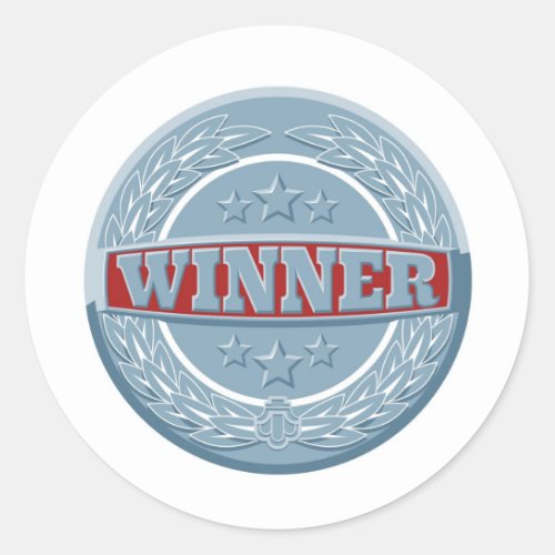 Winners award badge classic round sticker