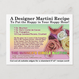 Winner's Circle Horse Race Martini Recipe Card