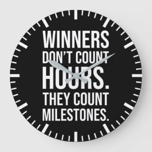 Winners Count Milestones - Success Motivational Large Clock