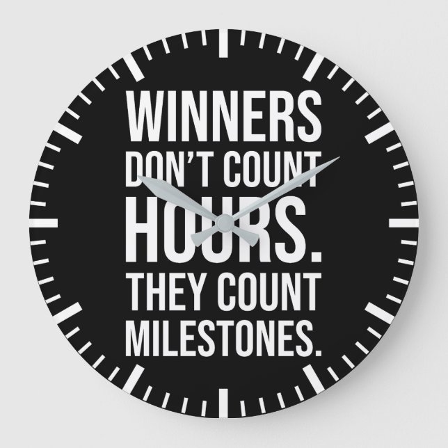 Winners Count Milestones - Success Motivational Large Clock (Front)