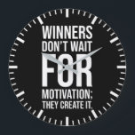 Winners Create Motivation - Hustle Success Grind Large Clock<br><div class="desc">This empowering and motivational gift is ideal for anyone who embraces the hustle and is determined to achieve success in every aspect of life. Perfect for entrepreneurs, business professionals, alpha males, bodybuilders, and powerlifters, it’s designed for those who prioritize wealth, health, and relentless self-improvement. Whether you're striving for financial success...</div>