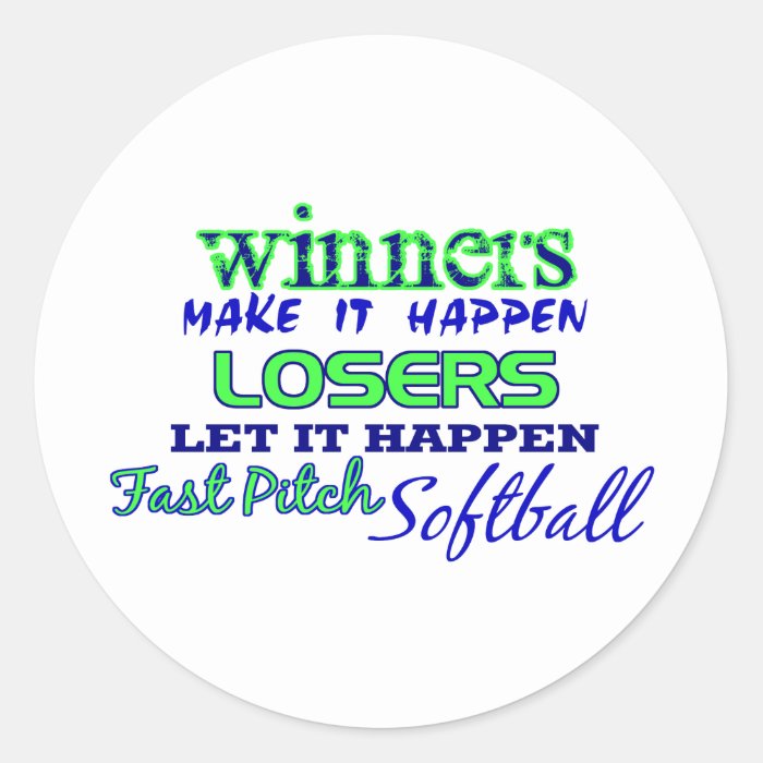 Winners.Fast Pitch Softball Round Sticker