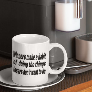Winners Habits Motivational Quote Coffee Mug