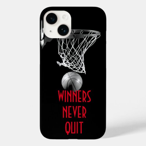 Winners Never Quit Basketball Case_Mate iPhone 14 Case