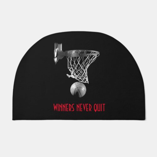 Winners Never Quit Basketball Doormat