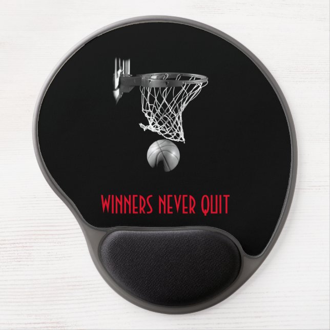 Winners Never Quit Basketball Gel Mouse Pad (Front)