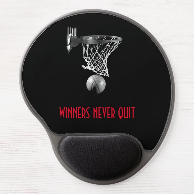 Winners Never Quit Basketball Gel Mouse Pad (Front)