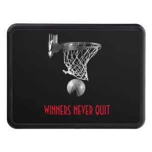 Winners Never Quit Basketball Hitch Cover