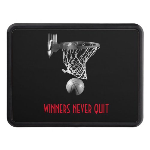 Winners Never Quit Basketball Hitch Cover