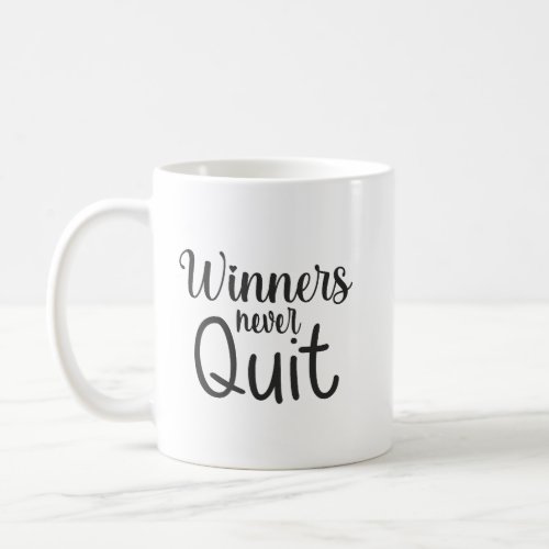 Winners Never Quit Gym Hustle Motivational Coffee Mug