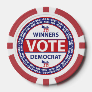 Winners Vote Democrat Poker Chips