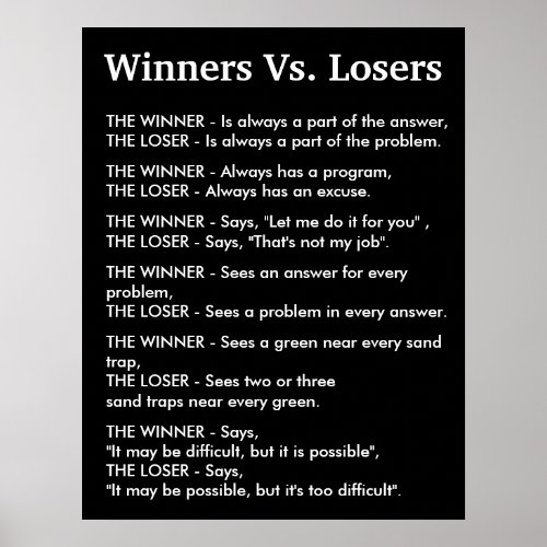 Winners Vs Losers Poster