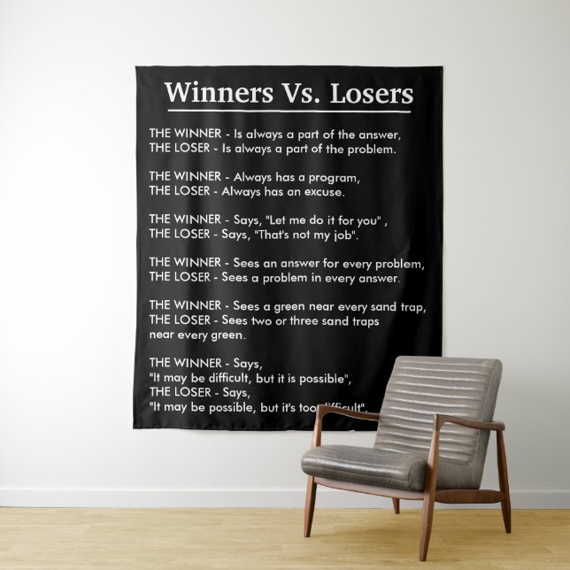 Winners Vs Losers Tapestry (In Situ)