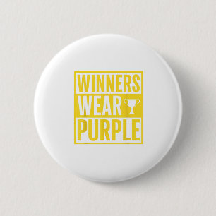 Winners Wear Purple School Sports Team Pride Game Button