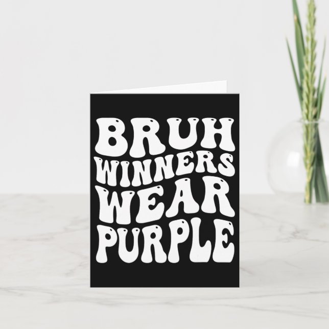 Winners Wear Purple Team Sports Day Game Spirit We Card (Front)