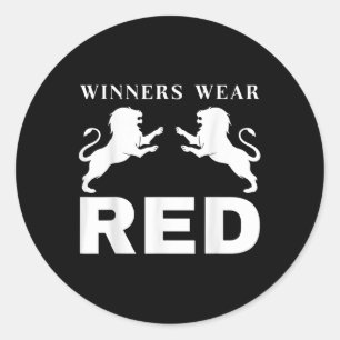 Winners Wear Red Funny Spirit Wear Team Game Color Classic Round Sticker