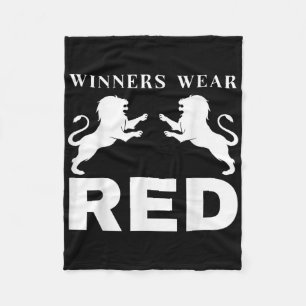 Winners Wear Red Funny Spirit Wear Team Game Color Fleece Blanket