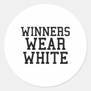 Winners Wear White Color War Camp Team Game Compet Classic Round Sticker