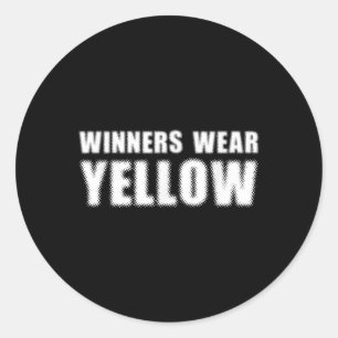 Winners Wear Yellow Color War Camp Team Game Compe Classic Round Sticker