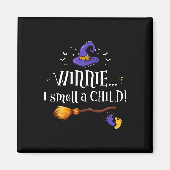 Winnie I Smell A Child Halloween Pregnancy Announc Magnet (Front)